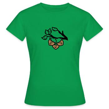 Drei Haselnüsse am Ast - Frauen T-Shirt - Kelly Green - Vorne - AI Model Female 172 dark (172cm)