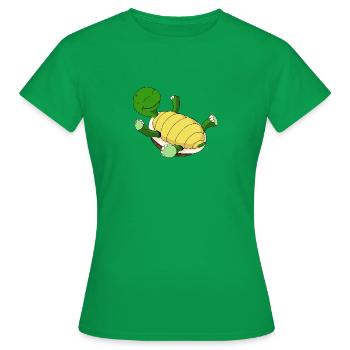 Schildkröte auf dem Rücken - Frauen T-Shirt - Kelly Green - Vorne - AI Model Female 172 dark (172cm)