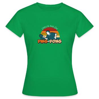 Je peux pas j’ai ping-pong - T-shirt Femme - vert - Devant - AI Model Female 172 dark (172cm)
