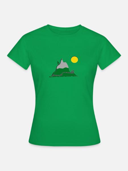 Motorradfahrer relaxen auf Tour in den Alpen - Frauen T-Shirt - Kelly Green