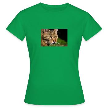 Katze Portrait - Frauen T-Shirt - Kelly Green - Vorne - AI Model Female 172 dark (172cm)
