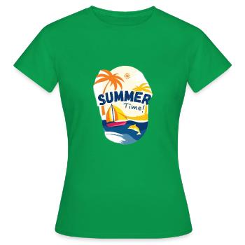Sommerzeit - Frauen T-Shirt - Kelly Green - Vorne - AI Model Female 172 dark (172cm)