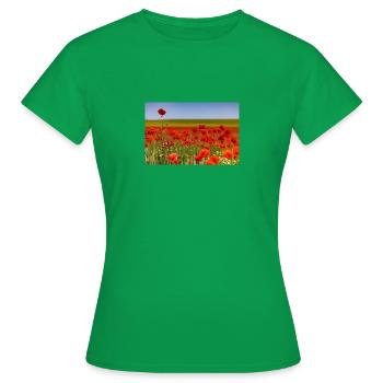 Champ de coquelicots - T-shirt Femme - vert - Devant - AI Model Female 172 dark (172cm)