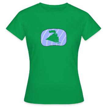 Dampflok Lokomotive - Frauen T-Shirt - Kelly Green - Vorne - AI Model Female 172 dark (172cm)