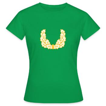 Oak leaves bicolor gold black - Women's T-Shirt - kelly green - Front - AI Model Female 172 dark (172cm)