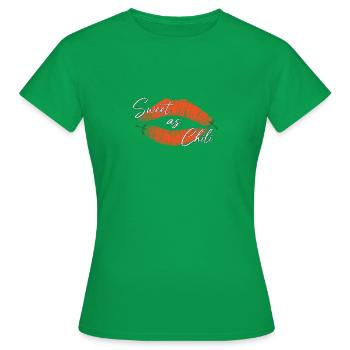 Kussmund Hot - Sweet as Chili - Women's T-Shirt - kelly green - Front - AI Model Female 172 dark (172cm)