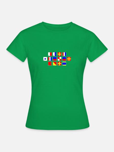 hart steuerbord im Flaggenalphabet - Frauen T-Shirt - Kelly Green