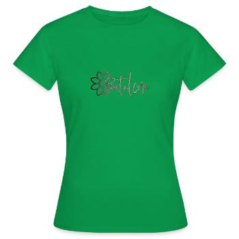 Metalcore mit Blume - Frauen T-Shirt - Kelly Green - Vorne - AI Model Female 172 dark (172cm)
