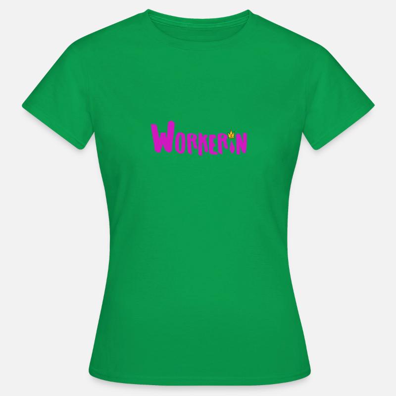 Workerin mit Krone - Frauen T-Shirt - Kelly Green