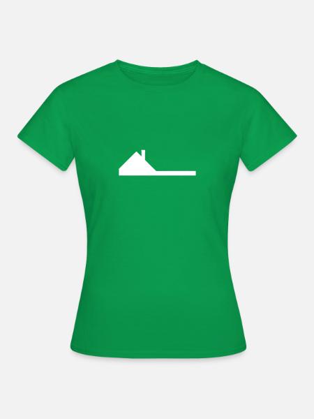 Hausdach Silhouette - Vektor - Frauen T-Shirt - Kelly Green
