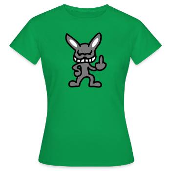 Frecher Hase montre le majeur 3 - T-shirt Femme - vert - Devant - AI Model Female 172 dark (172cm)