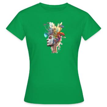 Trippy Schamane - Frauen T-Shirt - Kelly Green - Vorne - AI Model Female 172 dark (172cm)