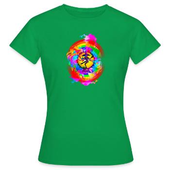 Regenbogen Shiva Tantra - Frauen T-Shirt - Kelly Green - Vorne - AI Model Female 172 dark (172cm)