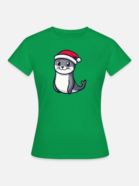 Robbe Tier Weihnachten - Frauen T-Shirt - Kelly Green