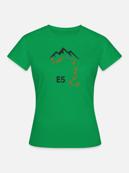 E5 – Alpen, Schweiß & Glücksgefühle - Frauen T-Shirt - Kelly Green