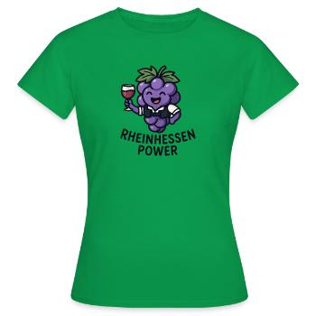 Rheinhessen Power – Lustige Weintraube - Frauen T-Shirt - Kelly Green - Vorne - AI Model Female 172 dark (172cm)
