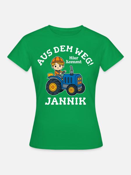 Jannik Vorname Traktor - Frauen T-Shirt - Kelly Green
