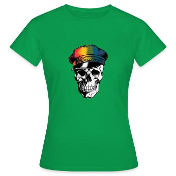 Drôle de carnaval Carnaval Crâne Helau - T-shirt Femme - vert - Devant - AI Model Female 172 dark (172cm)