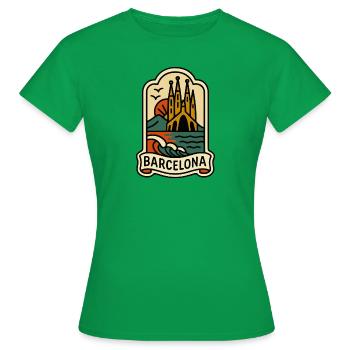 Barcelona Patch - Women's T-Shirt - kelly green - Front - AI Model Female 172 dark (172cm)