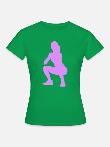 Squat Silhouette Figur - Frauen T-Shirt - Kelly Green
