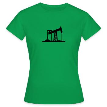 Ölförderung / oil rig (1c) - Frauen T-Shirt - Kelly Green - Vorne - AI Model Female 172 dark (172cm)