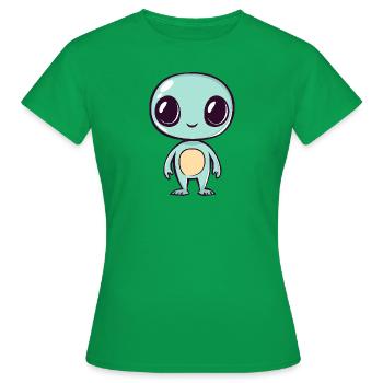 Alien Martien - T-shirt Femme - vert - Devant - AI Model Female 172 dark (172cm)