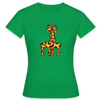 giraffe in love - Women's T-Shirt - kelly green - Front - AI Model Female 172 dark (172cm)
