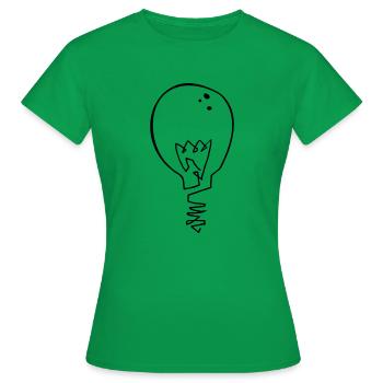 light bulb - Women's T-Shirt - kelly green - Front - AI Model Female 172 dark (172cm)
