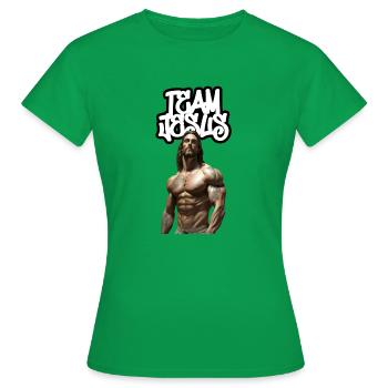 Team Jesus on Steroids - Frauen T-Shirt - Kelly Green - Vorne - AI Model Female 172 dark (172cm)