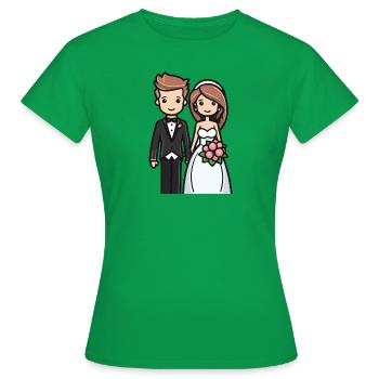 Mariée, Marié, Jeunes mariés, Mariage - T-shirt Femme - vert - Devant - AI Model Female 172 dark (172cm)