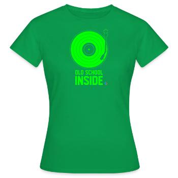 Old School Inside - Turntable Green - T-shirt Femme - vert - Devant - AI Model Female 172 dark (172cm)