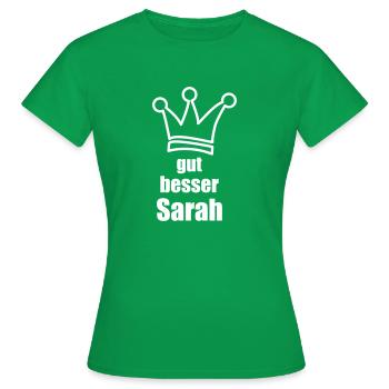 Sarah - Frauen T-Shirt - Kelly Green - Vorne - AI Model Female 172 dark (172cm)