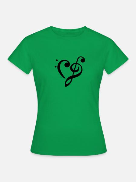 Notenschlüssel - Dame-T-shirt - kelly grøn