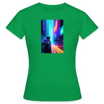 Codierung Hintergrund bunt - Frauen T-Shirt - Kelly Green - Vorne - AI Model Female 172 dark (172cm)