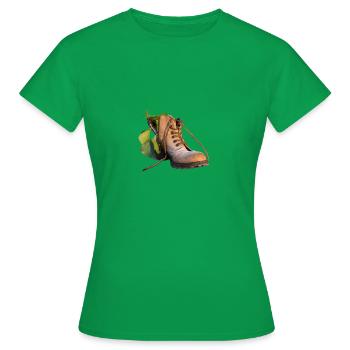 Schuh mit Grünpflanze - Frauen T-Shirt - Kelly Green - Vorne - AI Model Female 172 dark (172cm)
