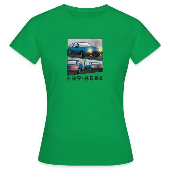 DEEP OCEAN CAR COMIC / POP UP HEADLIGHTS HATCHBACK - Women's T-Shirt - kelly green - Front - AI Model Female 172 dark (172cm)