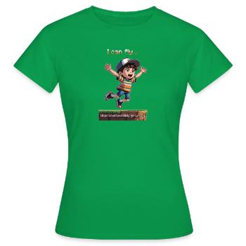 The 8bit Fly Guy - Frauen T-Shirt - Kelly Green - Vorne - AI Model Female 172 dark (172cm)