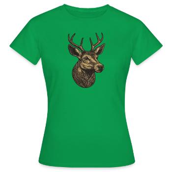Portrait de cerf - T-shirt Femme - vert - Devant - AI Model Female 172 dark (172cm)