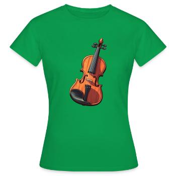 Violin in comic style - Women's T-Shirt - kelly green - Front - AI Model Female 172 dark (172cm)