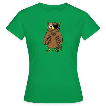 Hibou pirate (hibou avec cache-œil) - T-shirt Femme - vert - Devant - AI Model Female 172 dark (172cm)