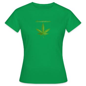 Amsterdam Weed Cannabis Leaf - T-shirt Femme - vert - Devant - AI Model Female 172 dark (172cm)