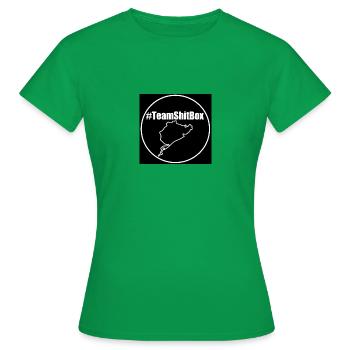 #TeamShitBox - Frauen T-Shirt - Kelly Green - Vorne - AI Model Female 172 dark (172cm)