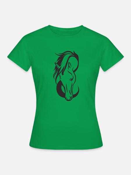 Schöner Pferdekopf - Frauen T-Shirt - Kelly Green