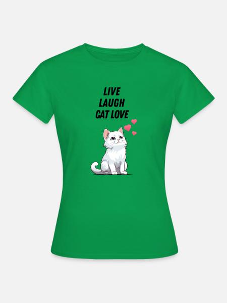 Cat Love Katzenliebe - Frauen T-Shirt - Kelly Green