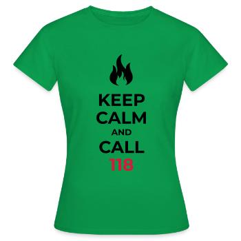 Restez calme et appelez le 118 numéro d'urgence suisse - T-shirt Femme - vert - Devant - AI Model Female 172 dark (172cm)