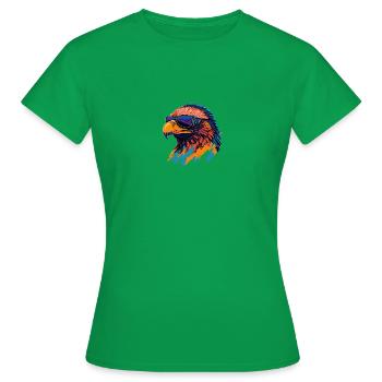 Majestic Soar: Retro Eagle T-Shirt - Frauen T-Shirt - Kelly Green - Vorne - AI Model Female 172 dark (172cm)