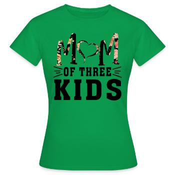 Mom Of 3 Kids Mother's Day Women Mom Of Three Kids - Frauen T-Shirt - Kelly Green - Vorne - AI Model Female 172 dark (172cm)