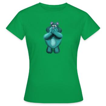 Fluffy l’ours en peluche moelleux - T-shirt Femme - vert - Devant - AI Model Female 172 dark (172cm)