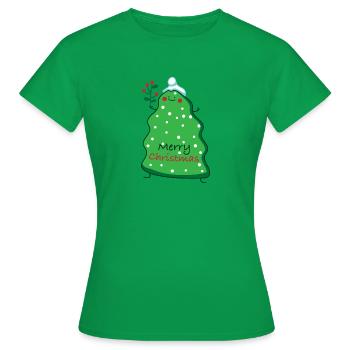 Christmas Tanne - Frauen T-Shirt - Kelly Green - Vorne - AI Model Female 172 dark (172cm)
