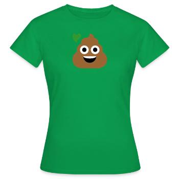 Emoji Poop In Love - Women's T-Shirt - kelly green - Front - AI Model Female 172 dark (172cm)